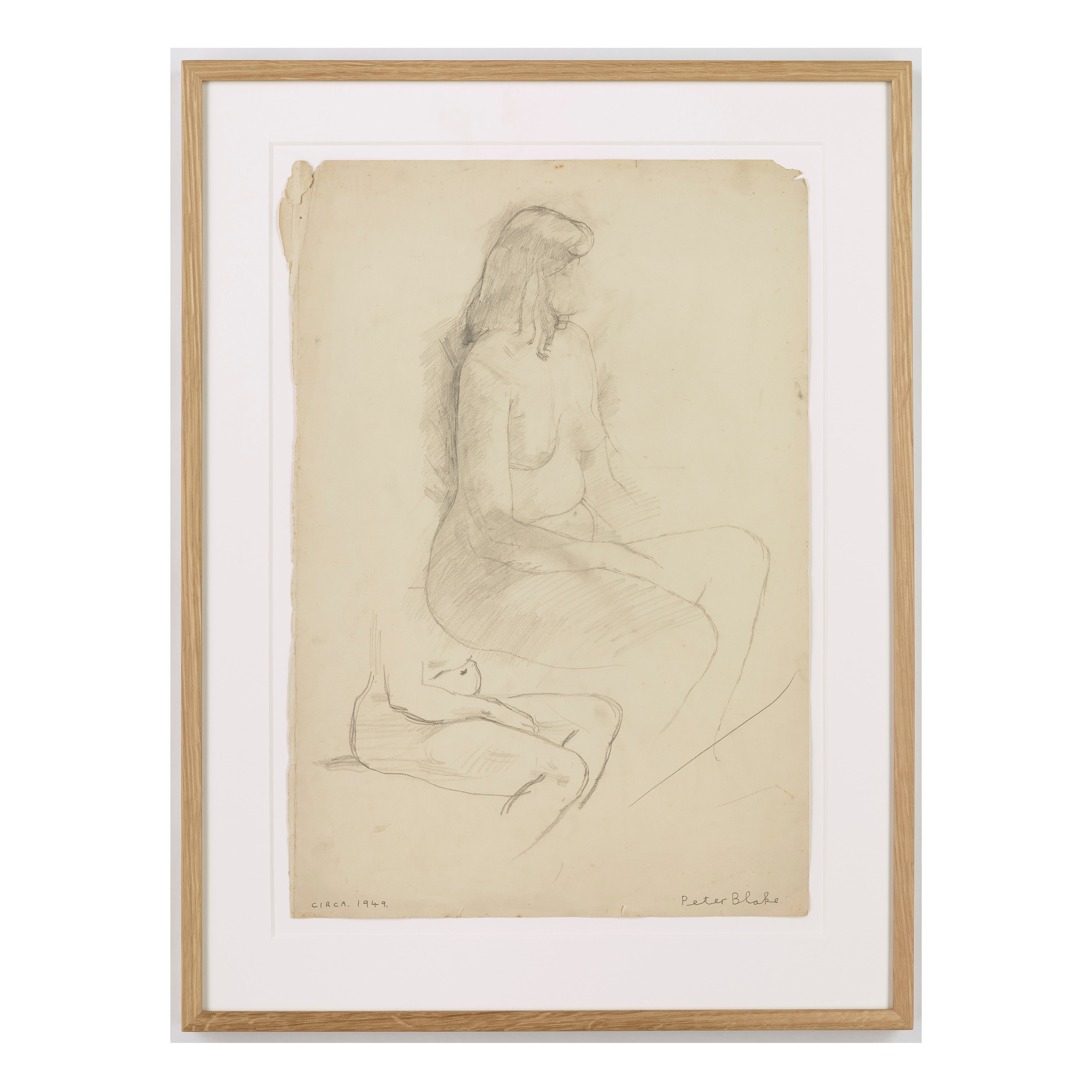 Peter Blake, Two studies of seated female nude, c.1949