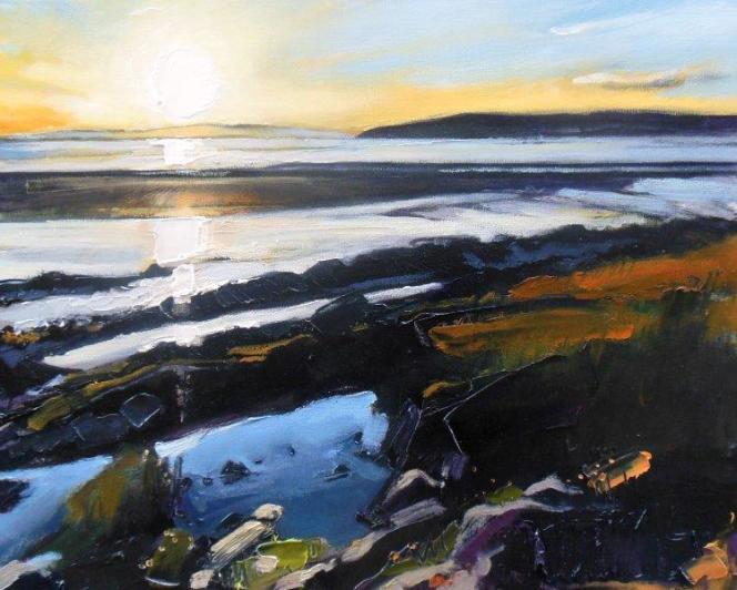 Ben McLeod Early evening light at low tide III, Silverdale Beach Oil on canvas, 45 x 59 cm