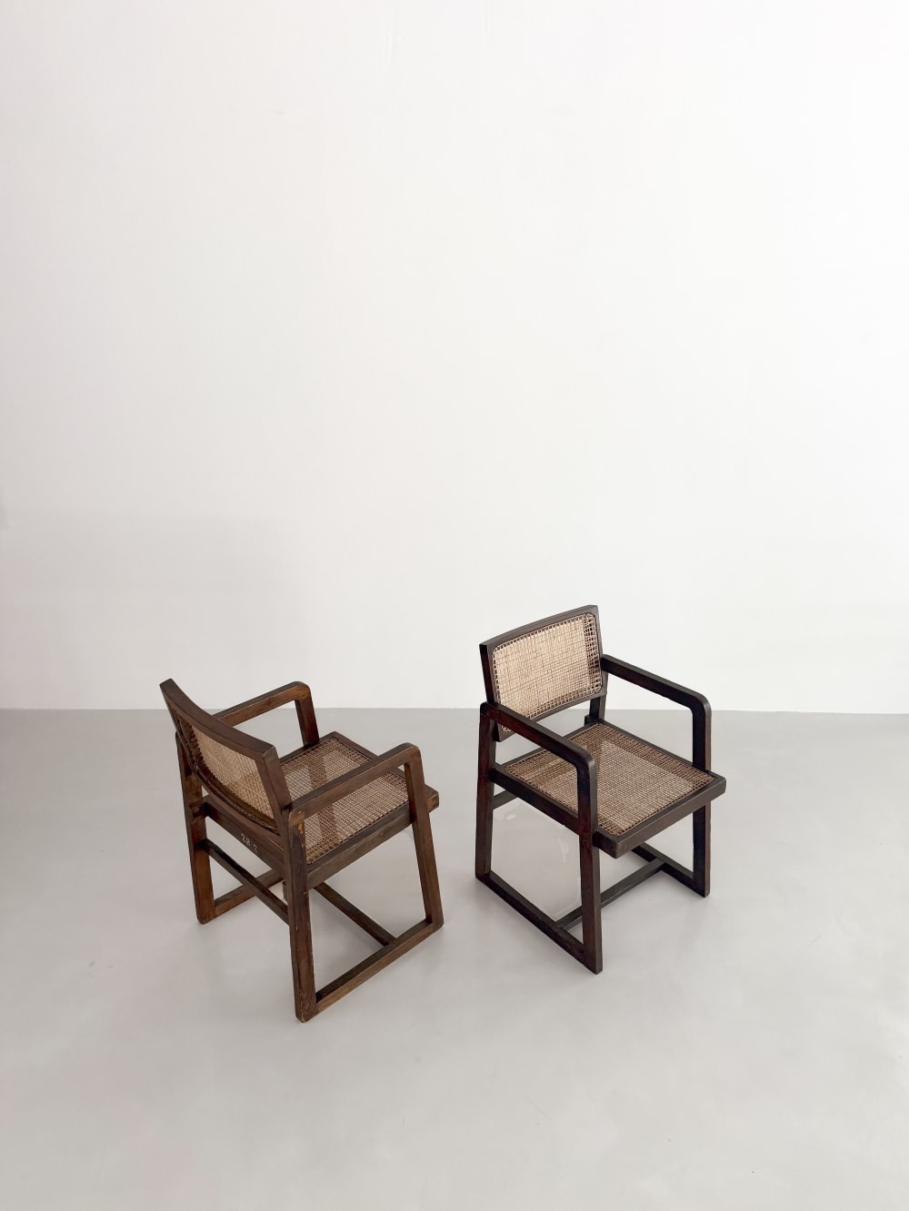 Pierre Jeanneret - Pair of box chairs, c.1955