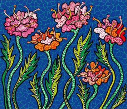 Seaglass and seashell blooms dancing in the gentle spring