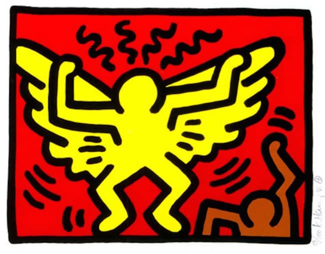 Keith Haring、No.147、希少画集画、新品額装付、状態良好 Keith Haring キース・ヘリング Pop Up Book 飛び出す絵本 Altarpiece