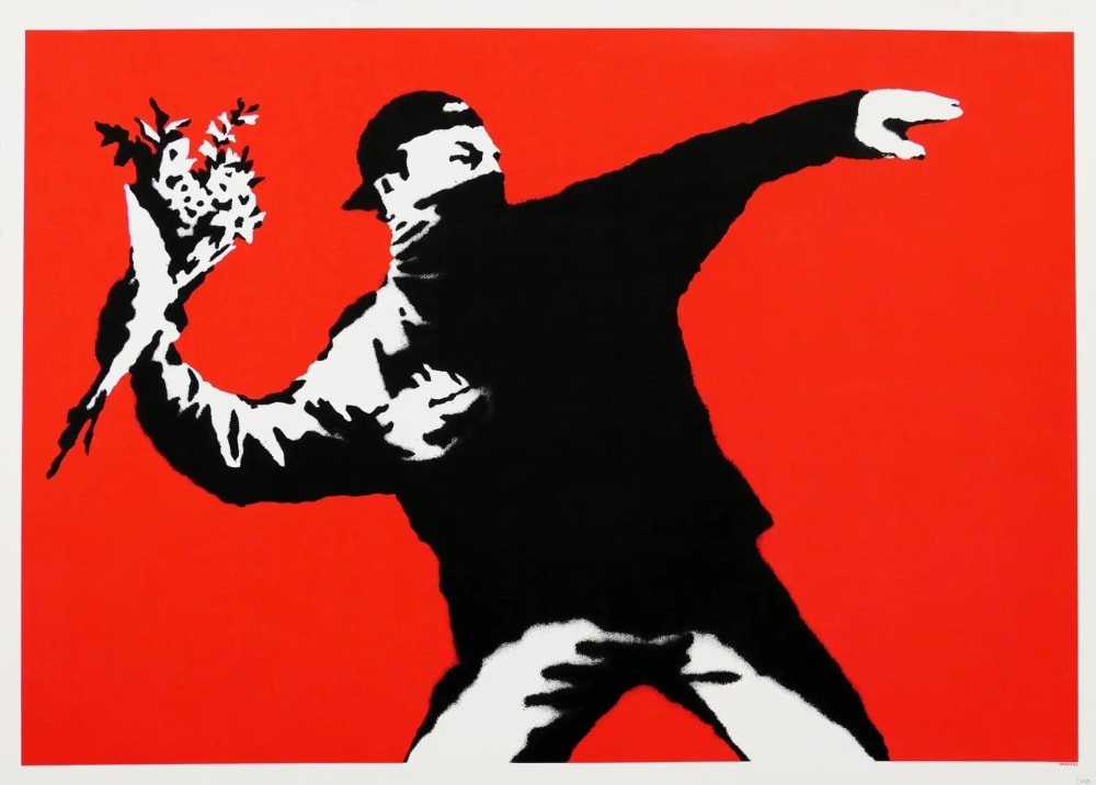 Amazon.com: LILOVE Red Color Arrive Banksy Flower Bomber