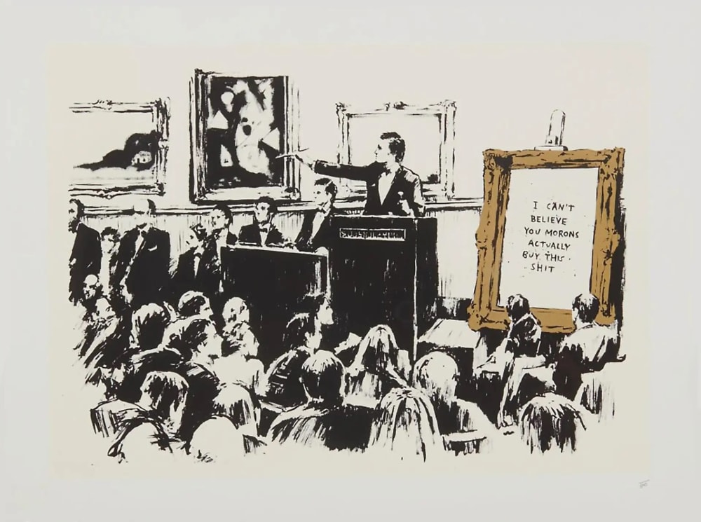 Banksy Morons (sepia) (Signed Print) 2007 | For Sale