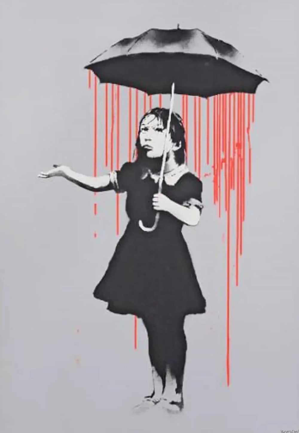 Banksy, NOLA Umbrella Girl Green Rain, 2006 | Guy Hepner