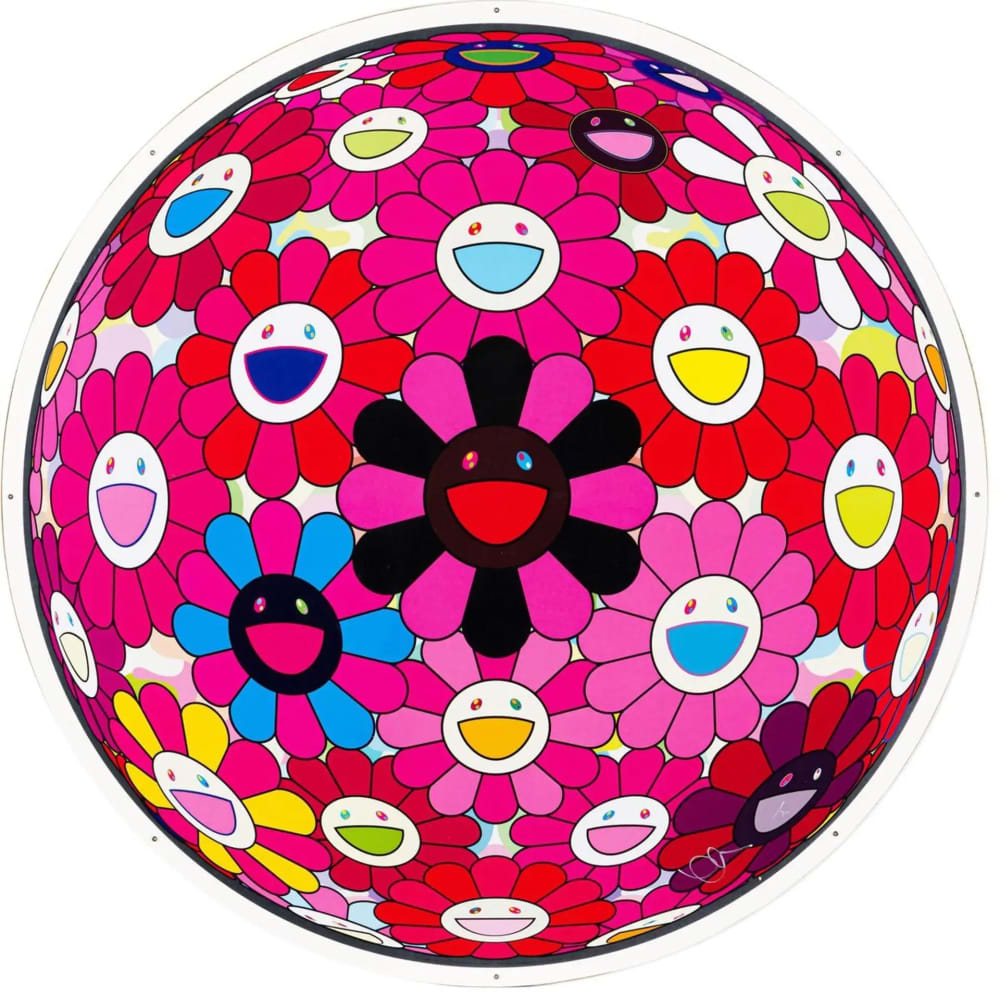 Takashi Murakami, Flowerball (3D) - Red, Pink, Blue, 2013