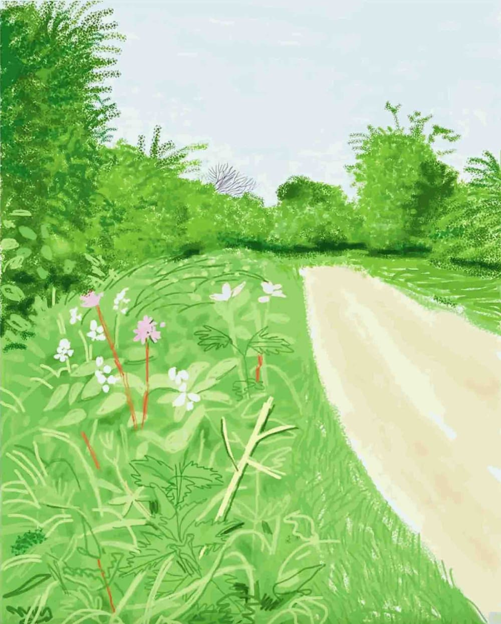 David Hockney, The Arrival of Spring in Woldgate, East Yorkshire, 26 April 2011