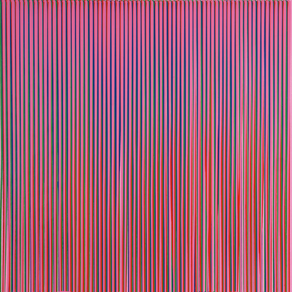 Poured Lines: Light Violet, Green, Blue, Red, Violet, 1995