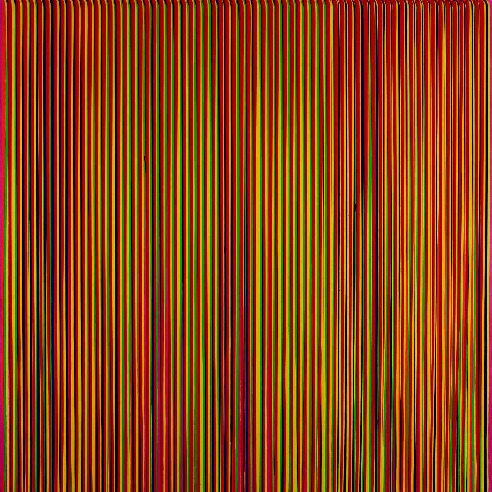Poured Lines: Light Red, Orange, Yellow, Green, Purple, Yellow, Red, 1995