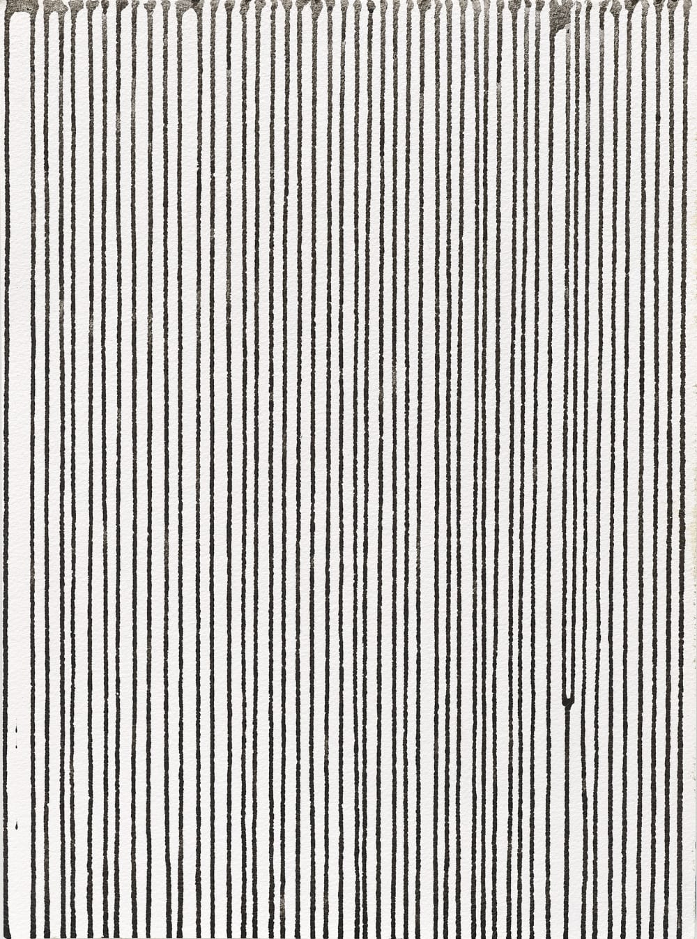 Poured Lines: Black Ink on White Paper, 2001
