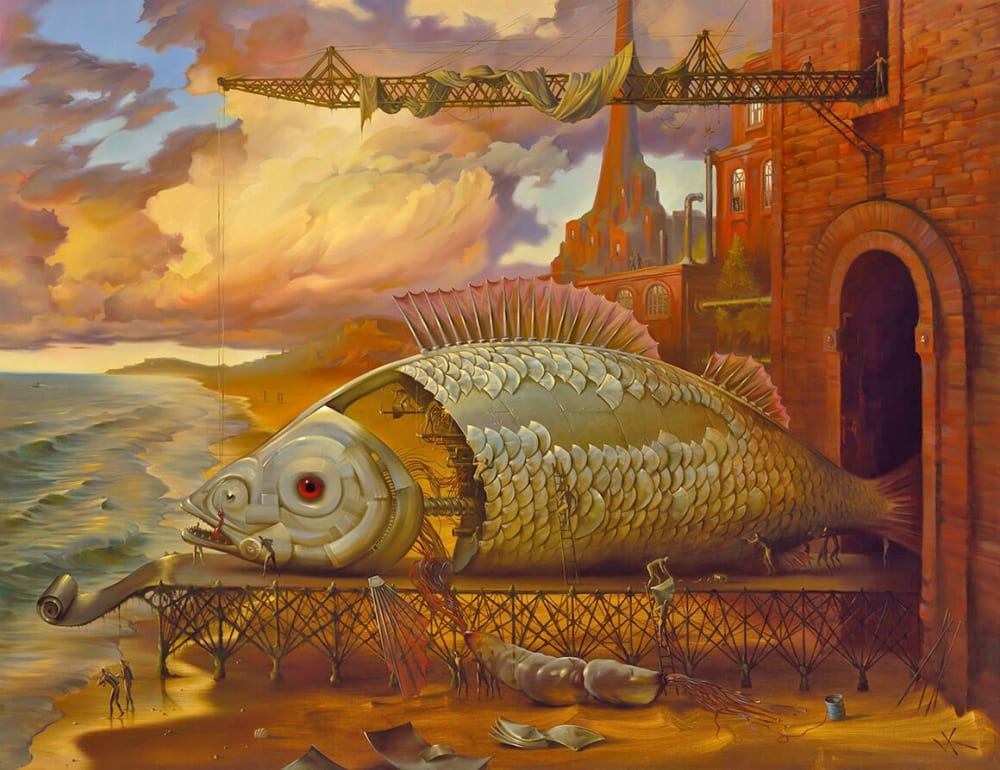 FLYING FISH - 28.5 x 42 INCHES | Vladimir Kush - Kush Fine Art