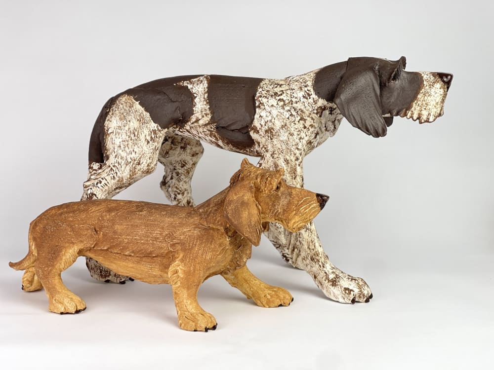 Virginia Dowe Edwards - Speckled Brown Seated Dog, 2024