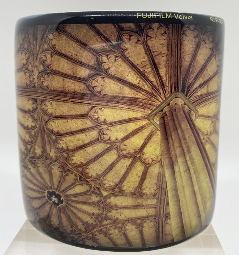 David Rhys Jones ceramic wall sculpture with photo transfer of the ceiling detail in Christ Church, Oxford