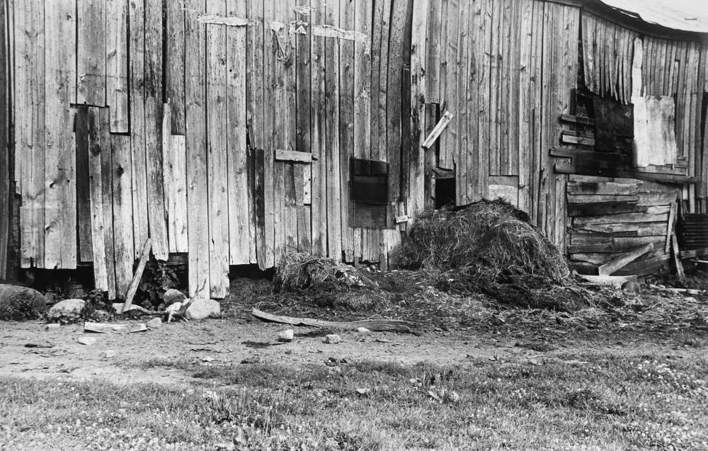 Ben Shahn, Detail of farm on Route 40 central Ohio, 1938