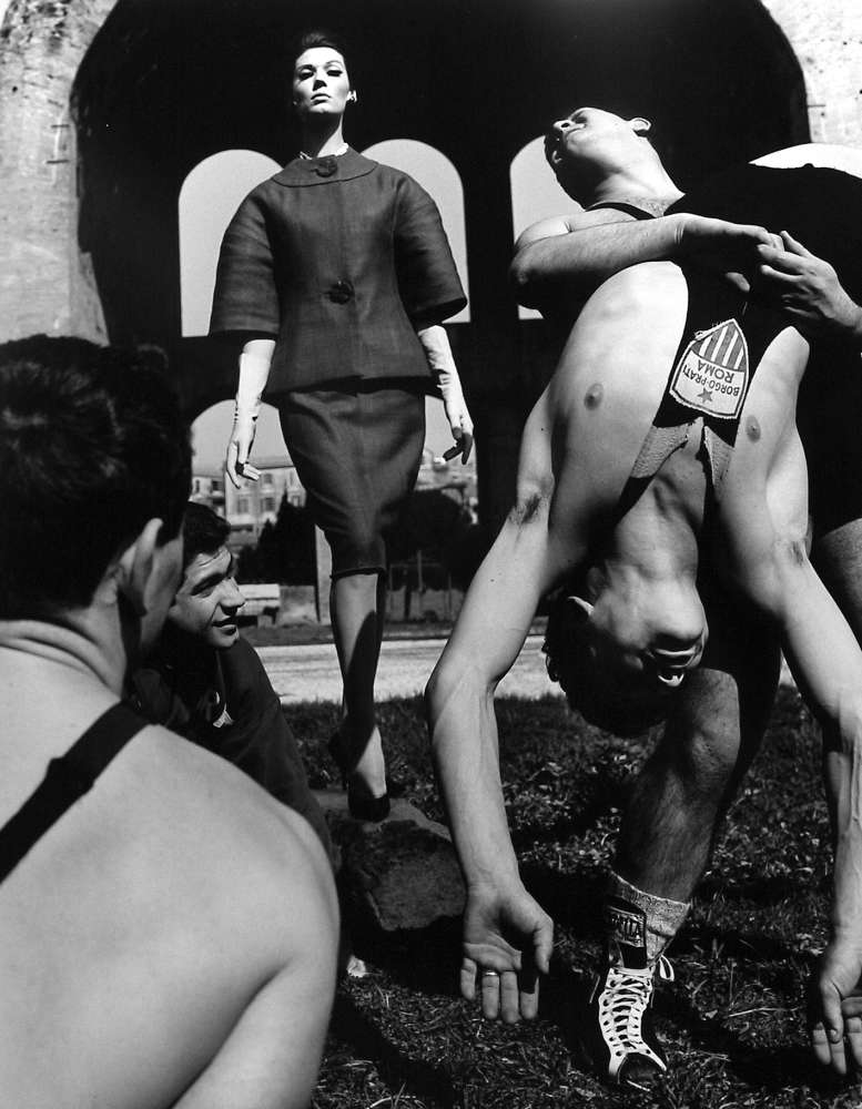 William Klein, Simone and Olympique Wrestlers, Rome, 1960