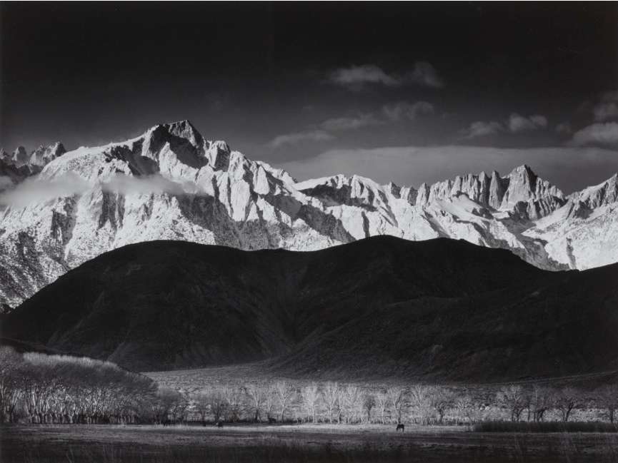 Ansel Adams, Winter Sunrise, Sierra Nevada from Lone Pine, California, 1944