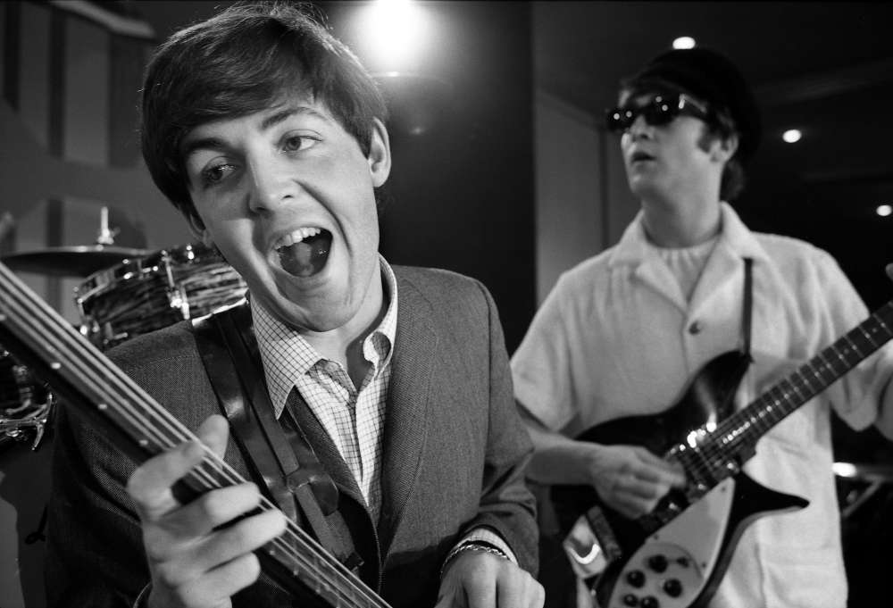 Bob Gomel, Paul and John rehearsing before the Beatles' Ed Sullivan Show appearance in Miami, 1964