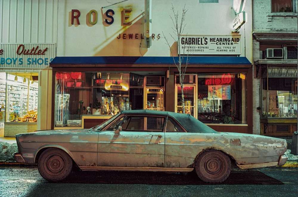Langdon Clay, Rose Jeweler's Car, Ford Galaxie 500 XL (1966), Troy, NY, 1975