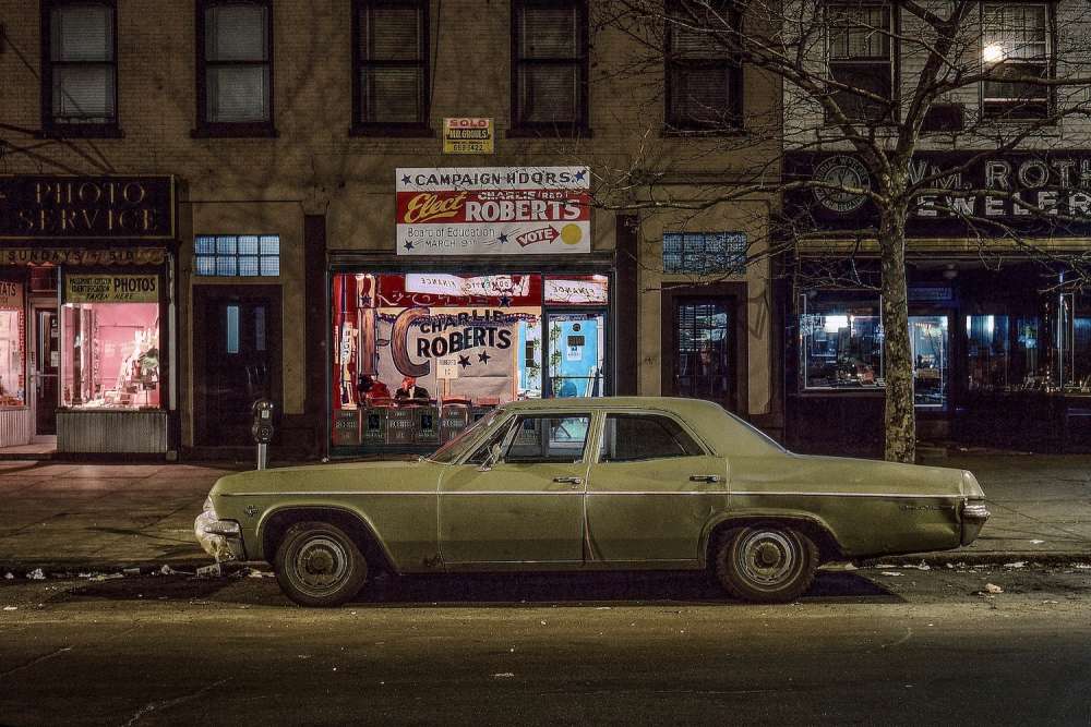 Langdon Clay, Charlie Robert's Campaign Car, Chevrolet Bel Air, Hoboken, NJ, 1976