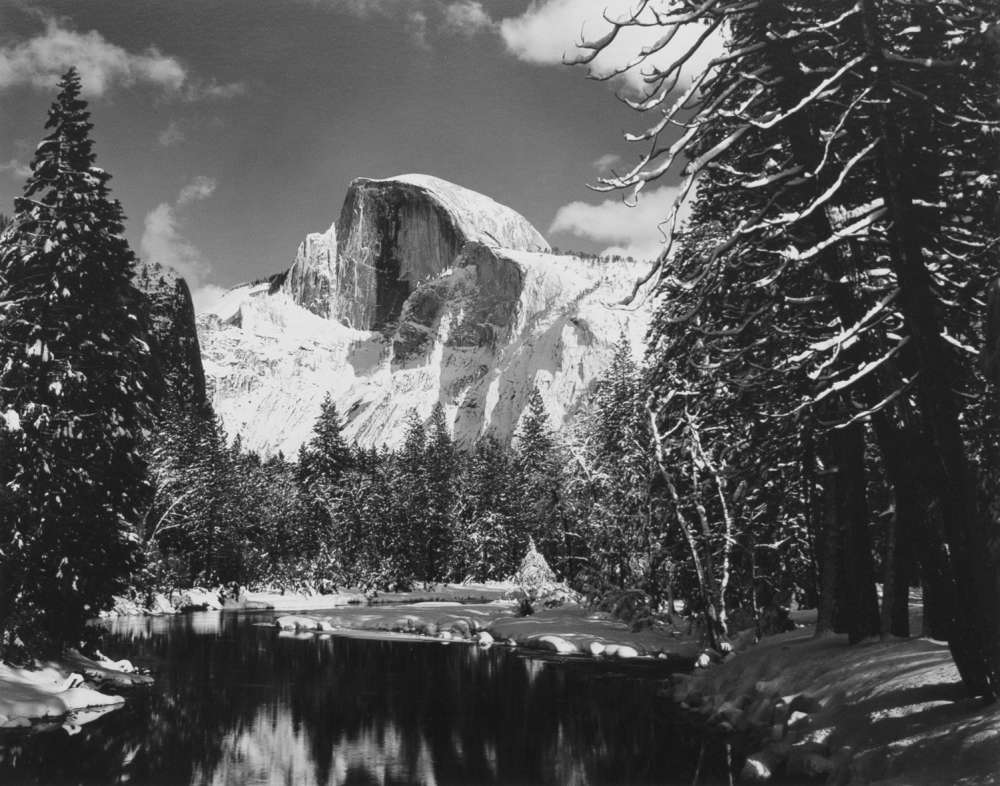 Ansel Adams, Half Dome, Merced River, Winter, Yosemite Valley, CA, 1938