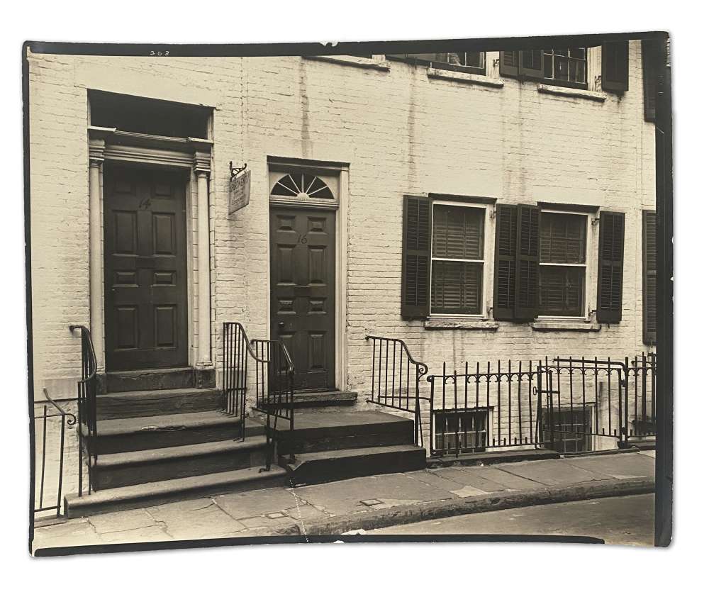 Berenice Abbott, GREENWICH VILLAGE: Gay Street No. 14-16, Manhattan, November 16, 1937