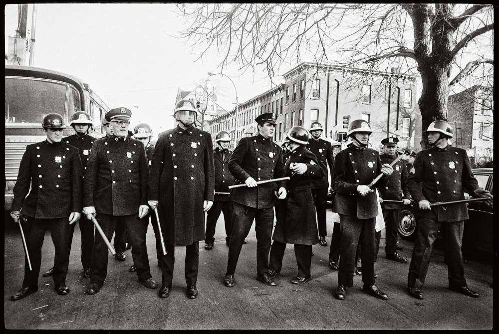 Steve Schapiro, Brooklyn Police Line at Riot, 1964