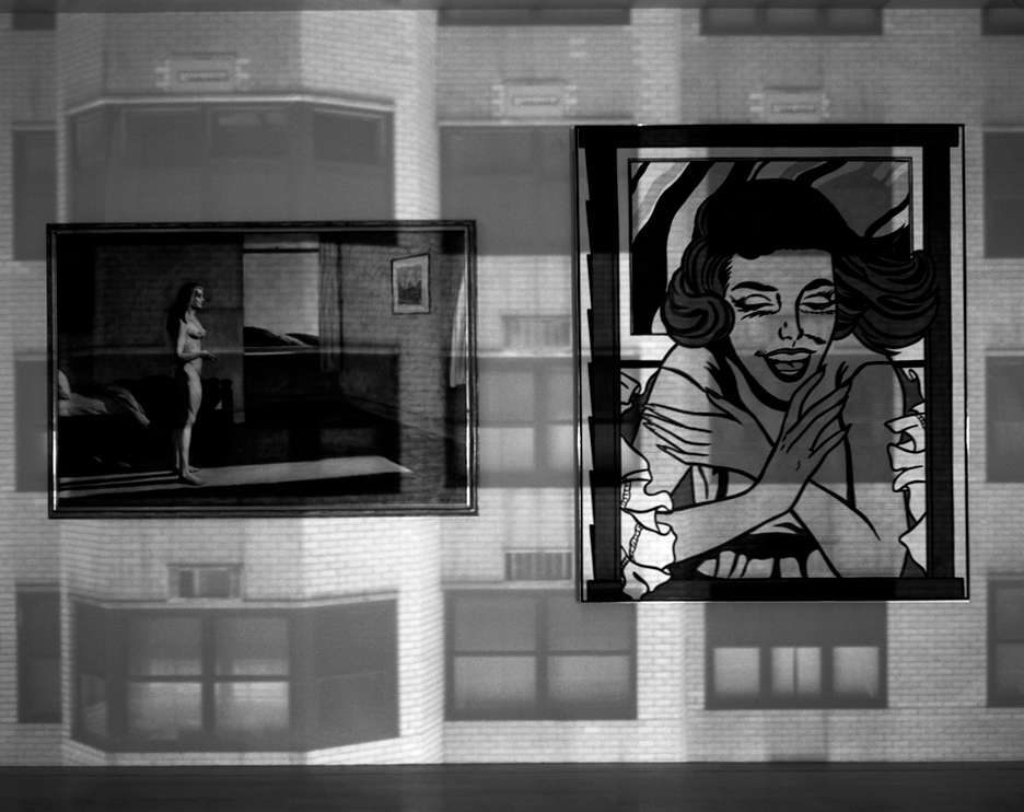 Abelardo Morell, Camera Obscura Image of Windows in Gallery with Two Paintings, Whitney Museum, 2004