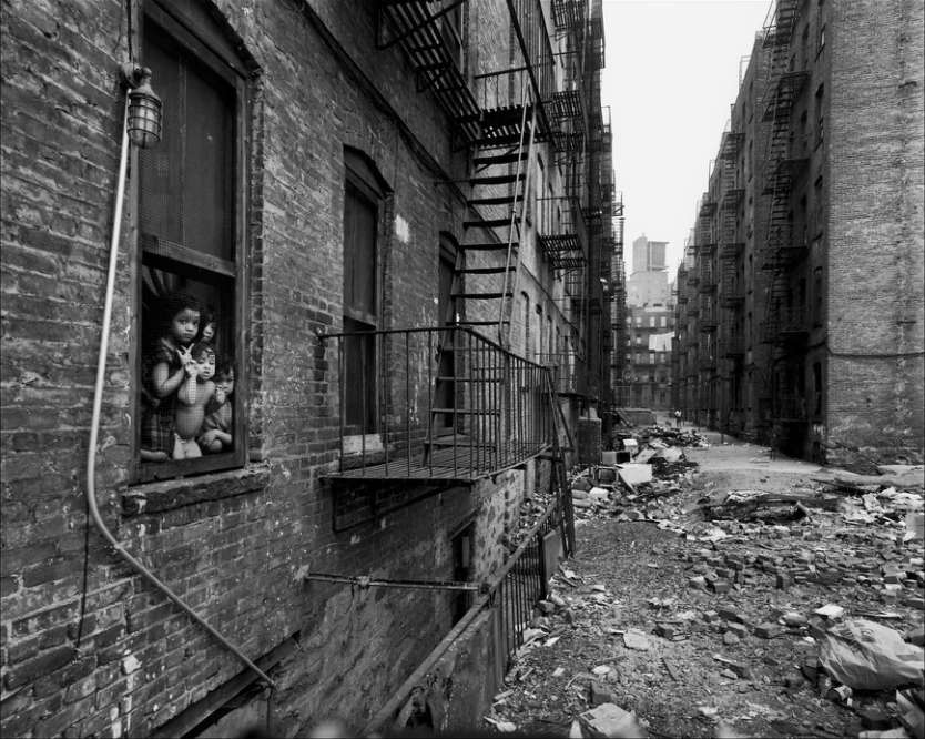 Bruce Davidson, Untitled, East 100th Street (Children in Window with View of Alley), 1966
