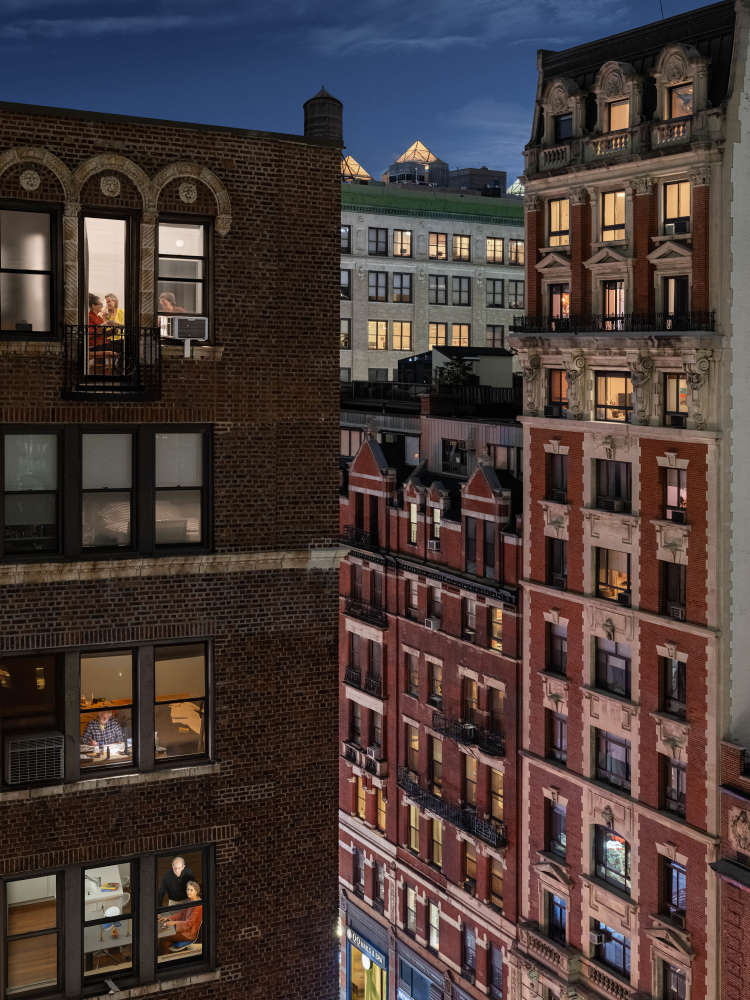 Gail Albert Halaban, Party, Artist and Couple East 10th Street, Greenwich Village, New York, 2022