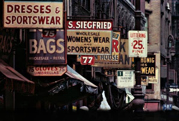 Bruce Davidson, Lower East Side (sportswear signs), 1957