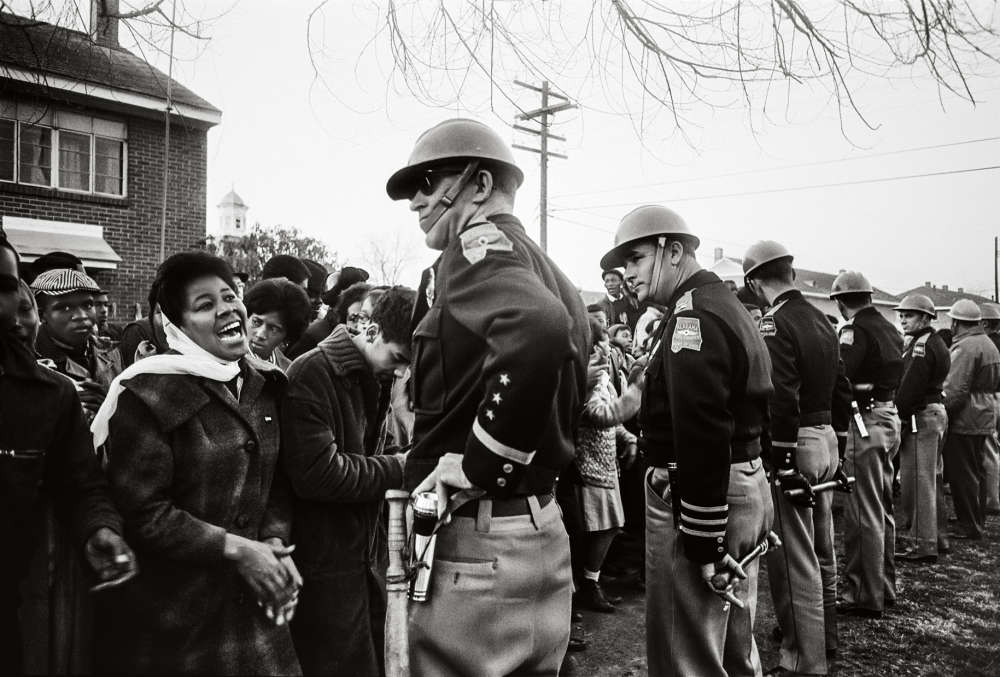 Steve Schapiro, Demonstrator and Troopers, Selma, 1965