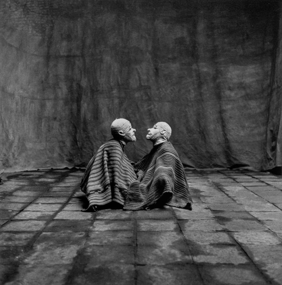 Irving Penn, Two Men in White Masks, Cuzco, Peru, 1948