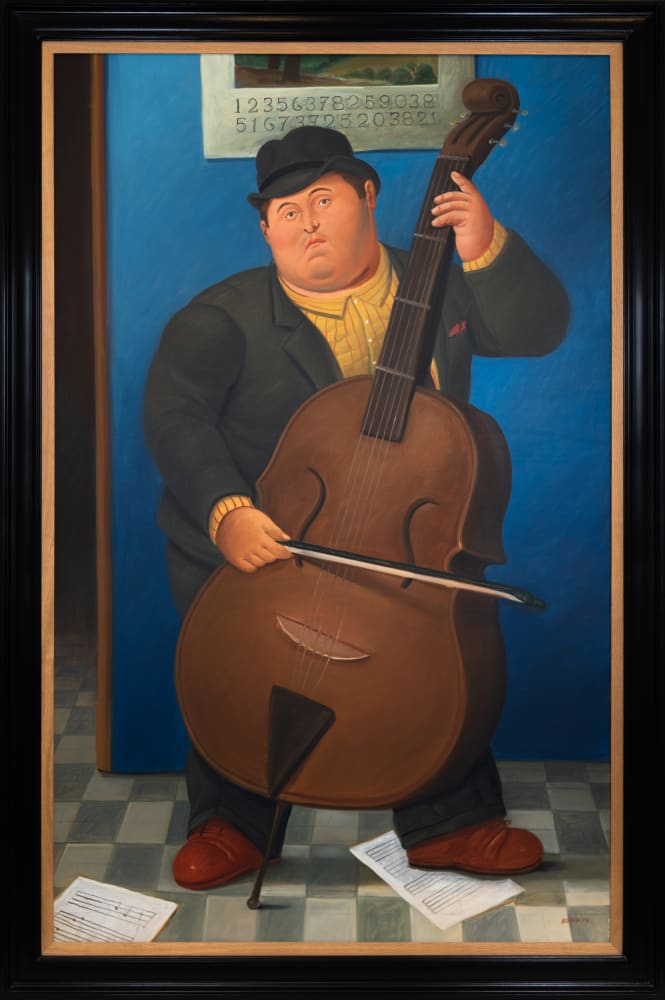 Fernando Botero, Man playing Contrabass, 1999