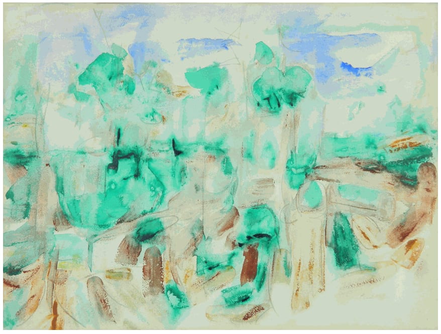 Paul Keene Landscape, 1964 watercolor image: 16 x 21" sheet: 18 7/8 x 22'' signed recto