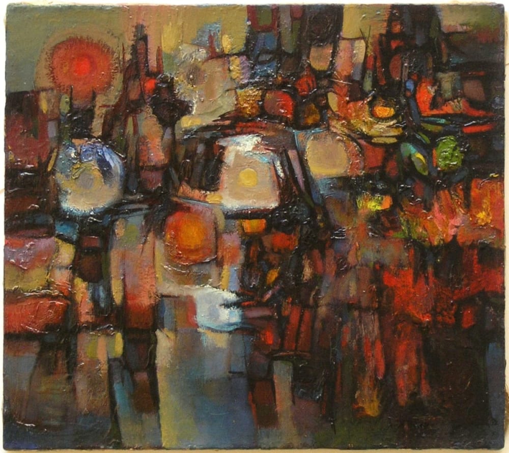 Canto Hondo, c. 1959 oil on canvas, framed to 18 x 20"