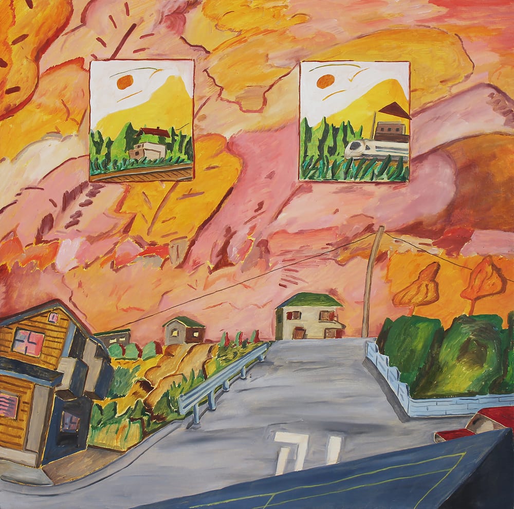 Hiroya Kurata, Way Home, 2017, Oil on canvas, 24 x 24 inches