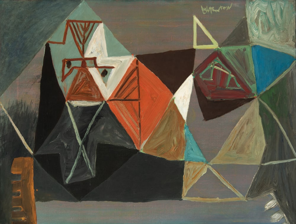 Two Indians, Two Seminoles, 1953, Oil on canvas, 18 x 24 inches