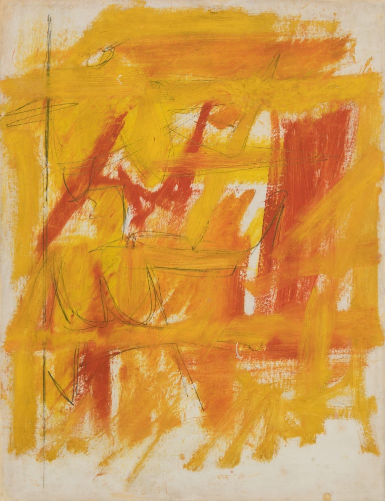 Jack Tworkov, Study for Watergame, circa 1955, Oil and graphite on Masonite, 16 x 12 inches