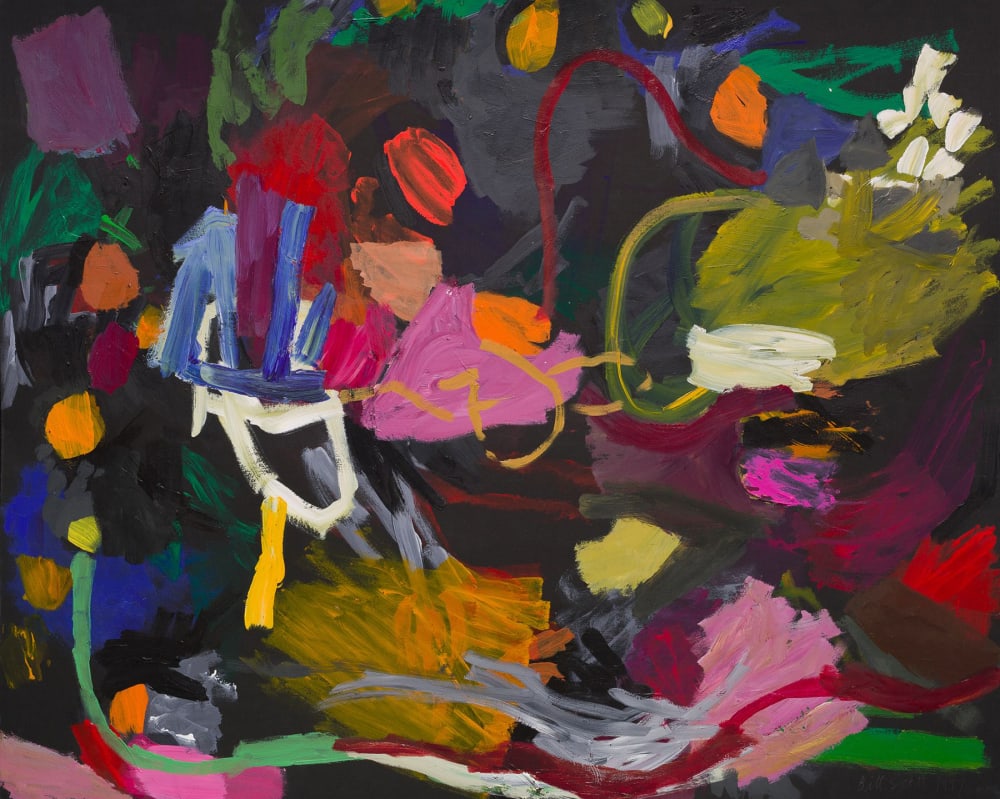 Halloween without My Glasses, 2001, Acrylic on black paper, 32 x 40 inches