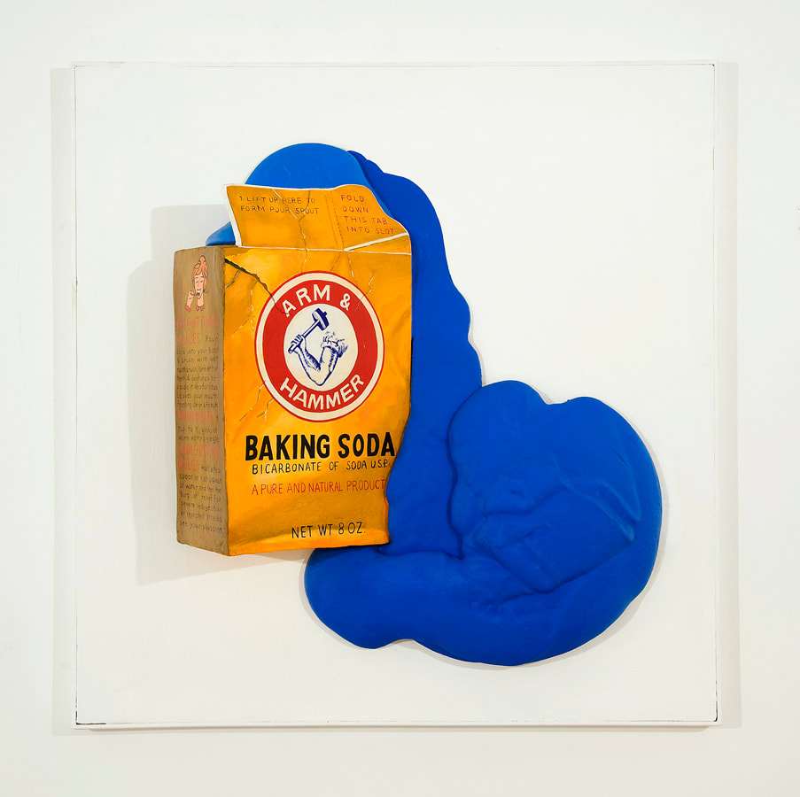 Marjorie Strider, Soda Box, 1973, Foam resin and epoxy resin on Masonite panel painted over with acrylic and oil, 48 1/4 (H) x 46 3/4 (W) x 11 1/2 (D) inches