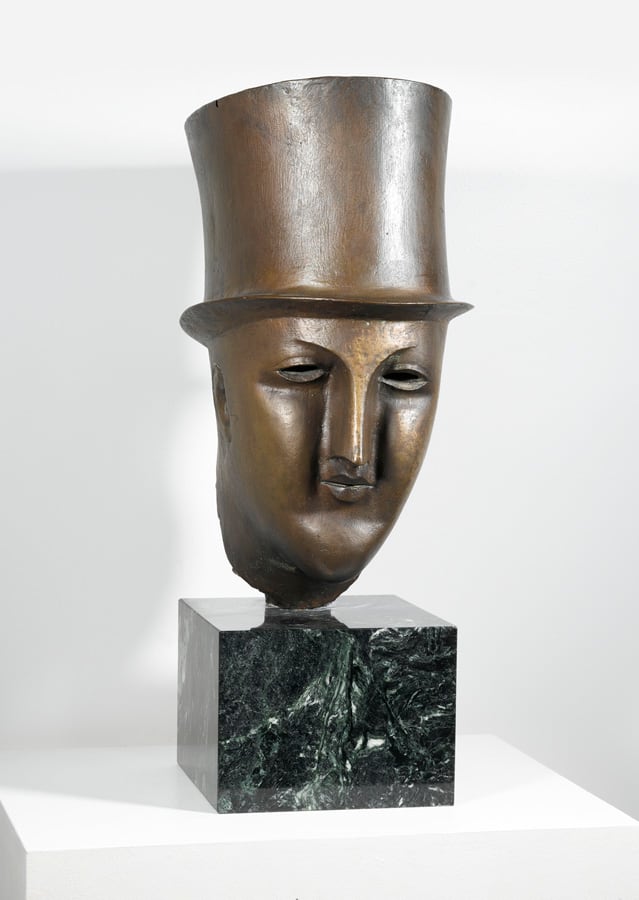 Elie Nadelman, Man in a Top Hat, 1914, cast 1950s, Bronze, 18 inches (excluding base)