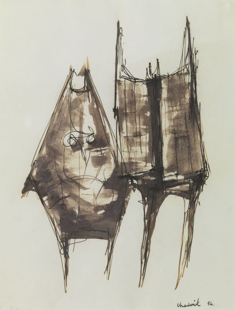 Lynn Chadwick, Teddy Boy & Girl, 1956, Ink on paper