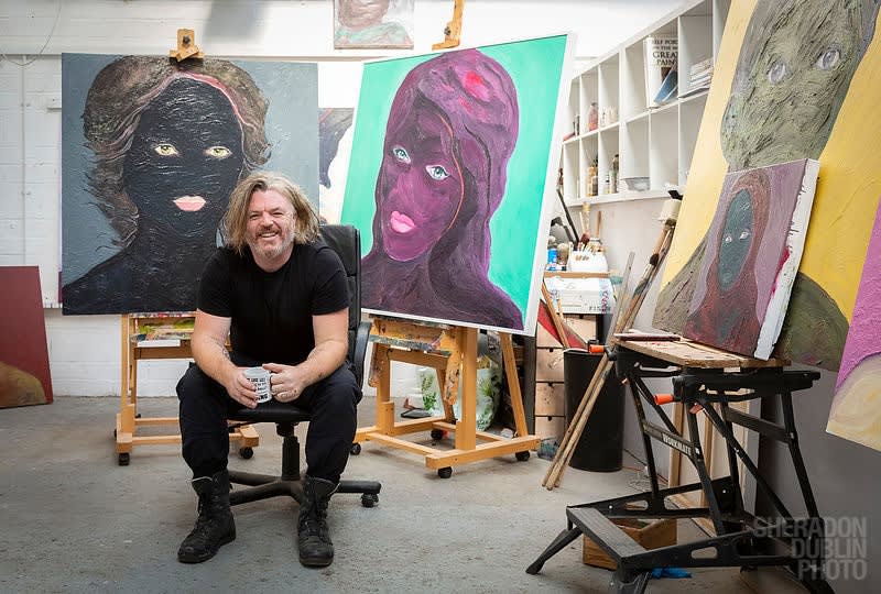 Blue Tattoo, 2019, oil on panel, 120 x 120cm