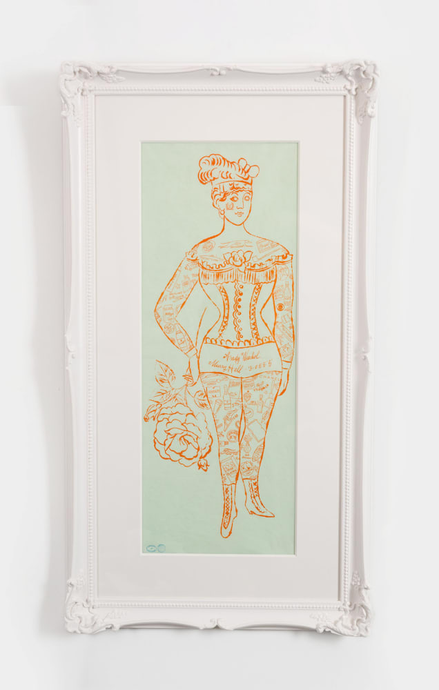 Andy Warhol Tattooed Woman Holding A Rose