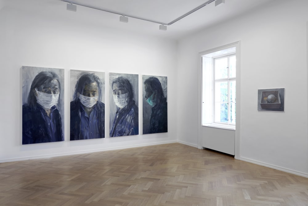 Installation view of Yan Pei-Ming's Against the Light at Thaddaeus Ropac Salzburg Villa Kast