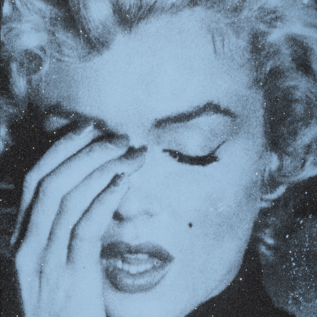Russell Young, Marilyn Crying Diamond (Sunset Blue), 2024