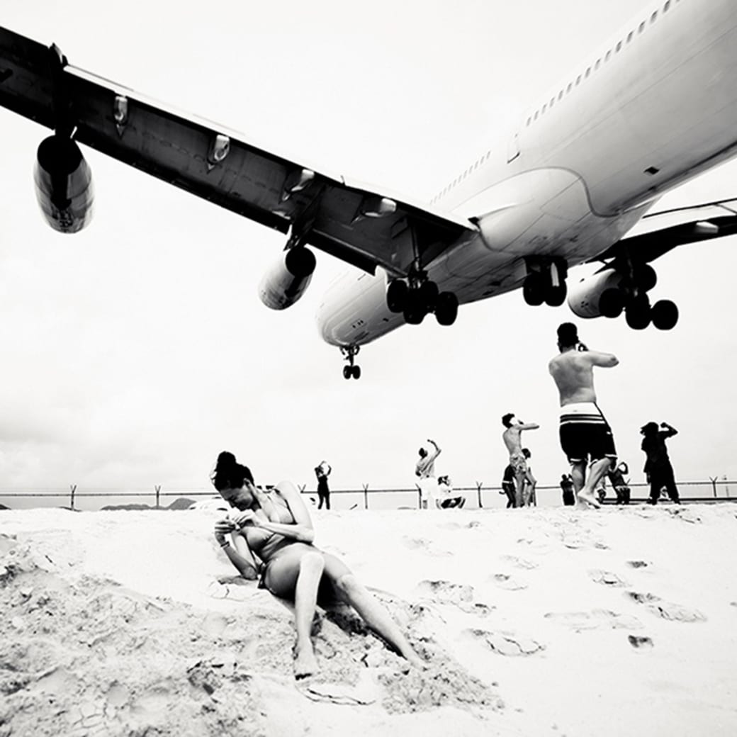 Photographer Josef Hoflehner's "Jet Airliner #04, St. Maarten" archival pigment print