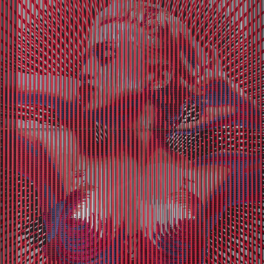 MATEO BLANCO, Desire (Red), 2018, Mixed media on board, 20 x 19 x 2 1/2 inches (50.8 x 48.3 x 6.3 cm), Edition of 25