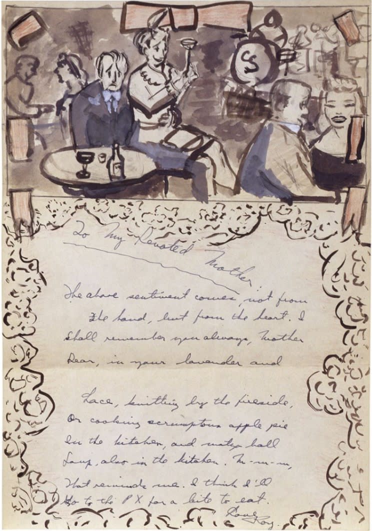 Roy Lichtenstein letter to his Beatrice Lichtenstein