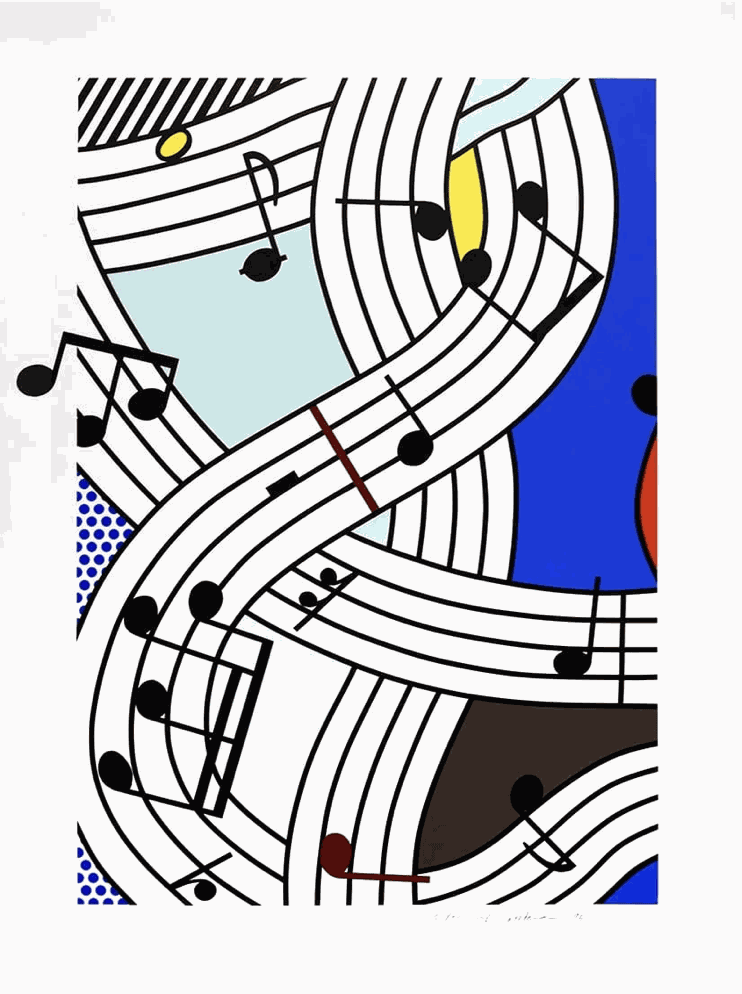 Roy Lichtenstein Composition I (Musical Notes)
