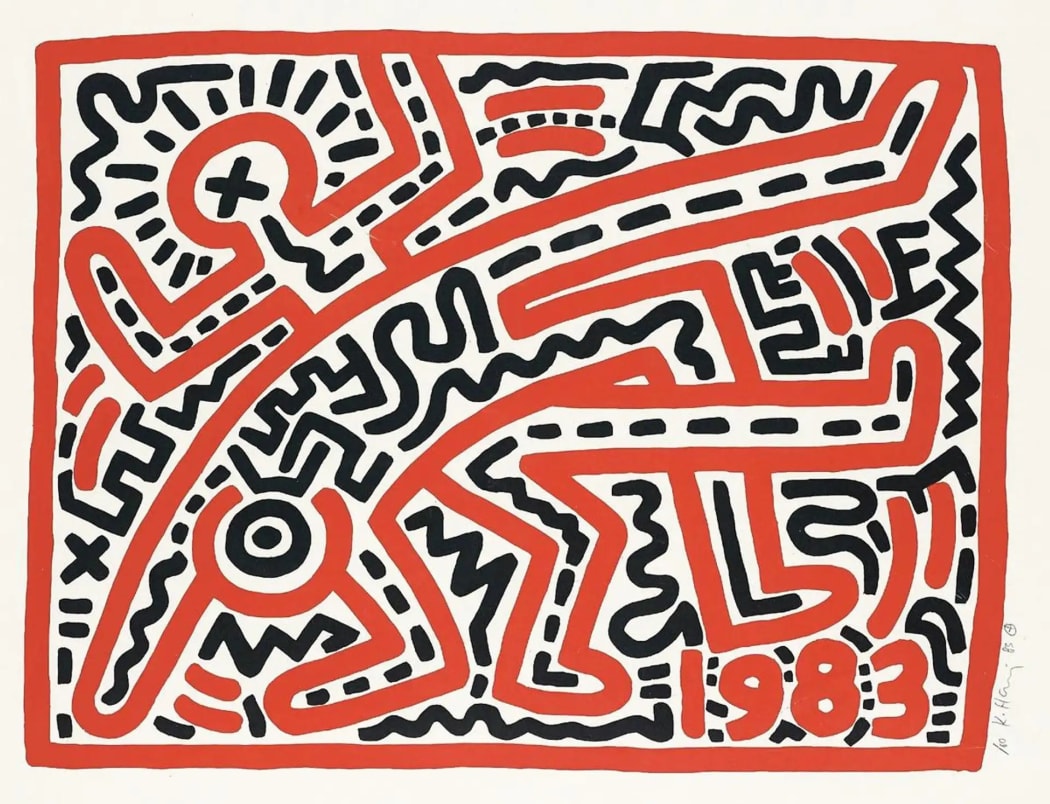 Keith Haring Untitled Woodcut